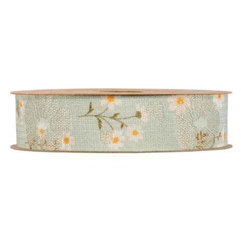 NASTRO LITTLE DAISIES MM25X10MT ACQUA MARINA